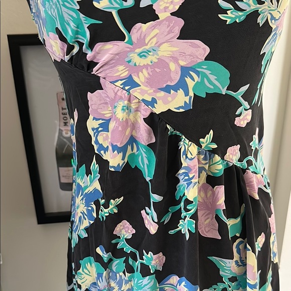 Yumi Kim 100% Black with Floral Sleeveless Maxi Dress Size Small - Picture 4 of 8
